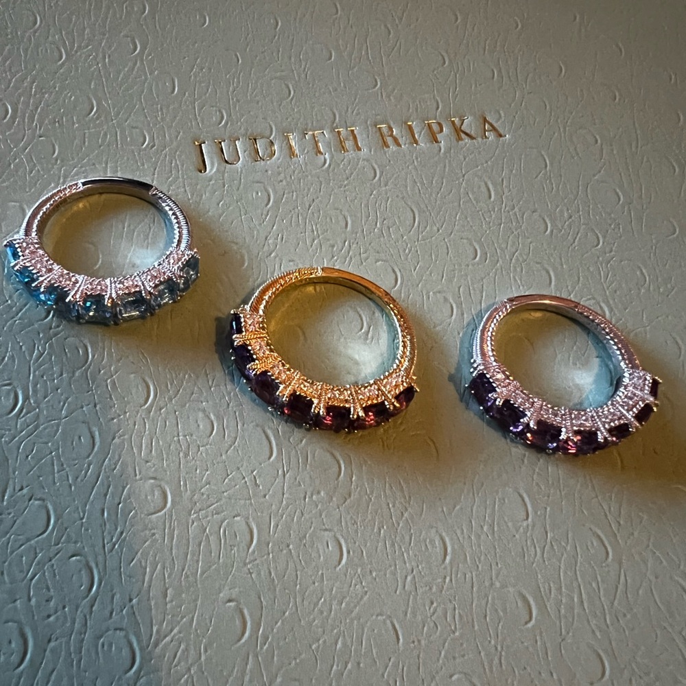 3 Judith Ripka rings lot.